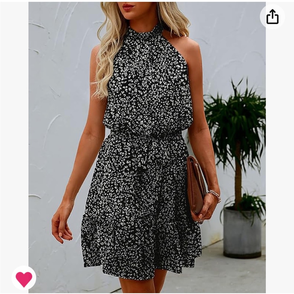 Polka dot summer halter dress